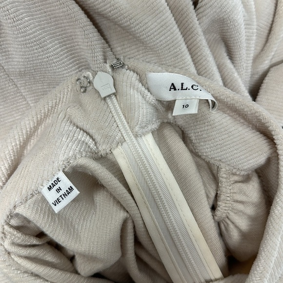 ALC Joss Top Blouse Mock Neck Long Sleeve Velvet Velour Ivory Cream Size 10 - Picture 7 of 10